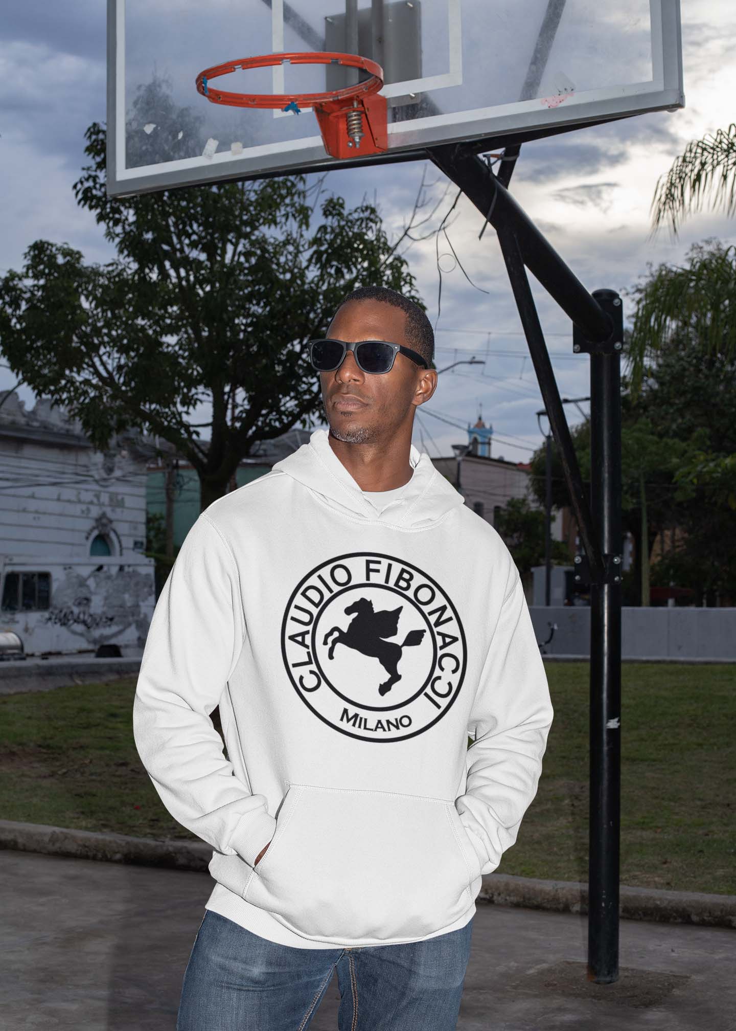 Herren Hoodie Claudio Fibonacci Rubber Logo