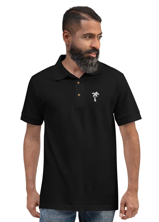 Palmtree Poloshirt Schwarz