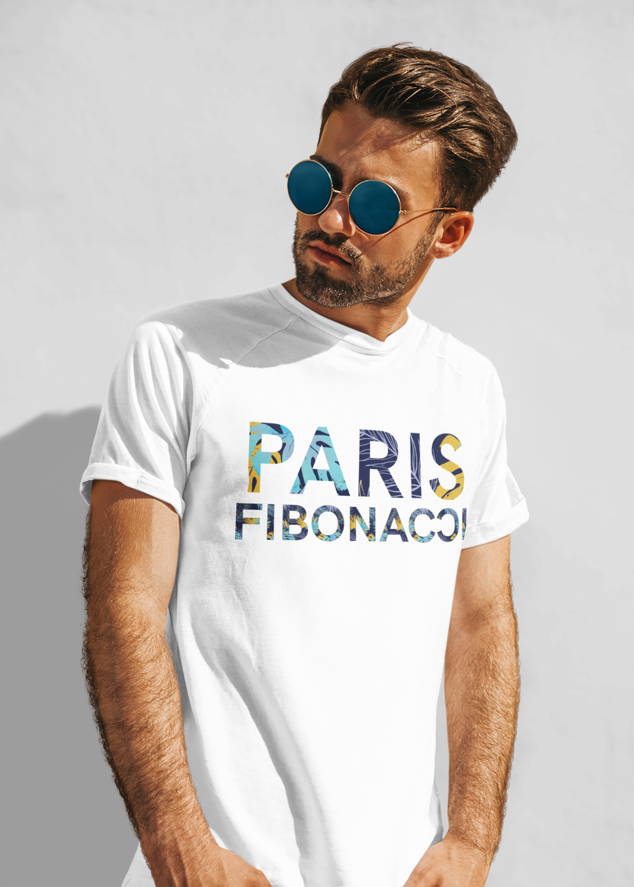 Monogram Baumwoll T-Shirt Tropical Pastel Paris