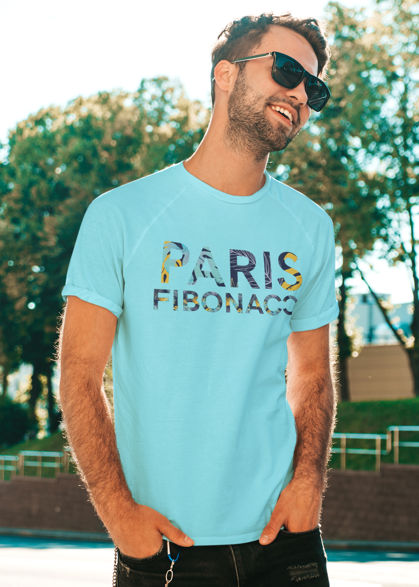Monogram Baumwoll T-Shirt Tropical Pastel Paris